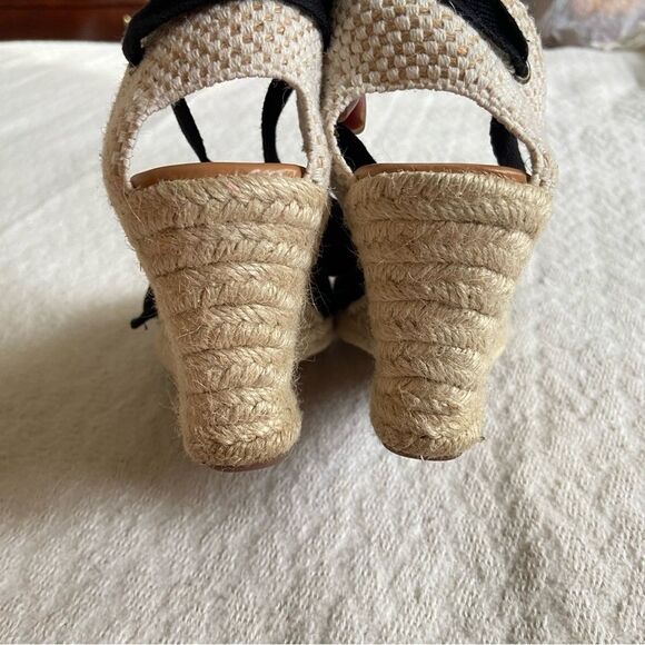 J. Crew Canvas Ankle-Wrap Espadrille Wedges - Picture 6 of 12